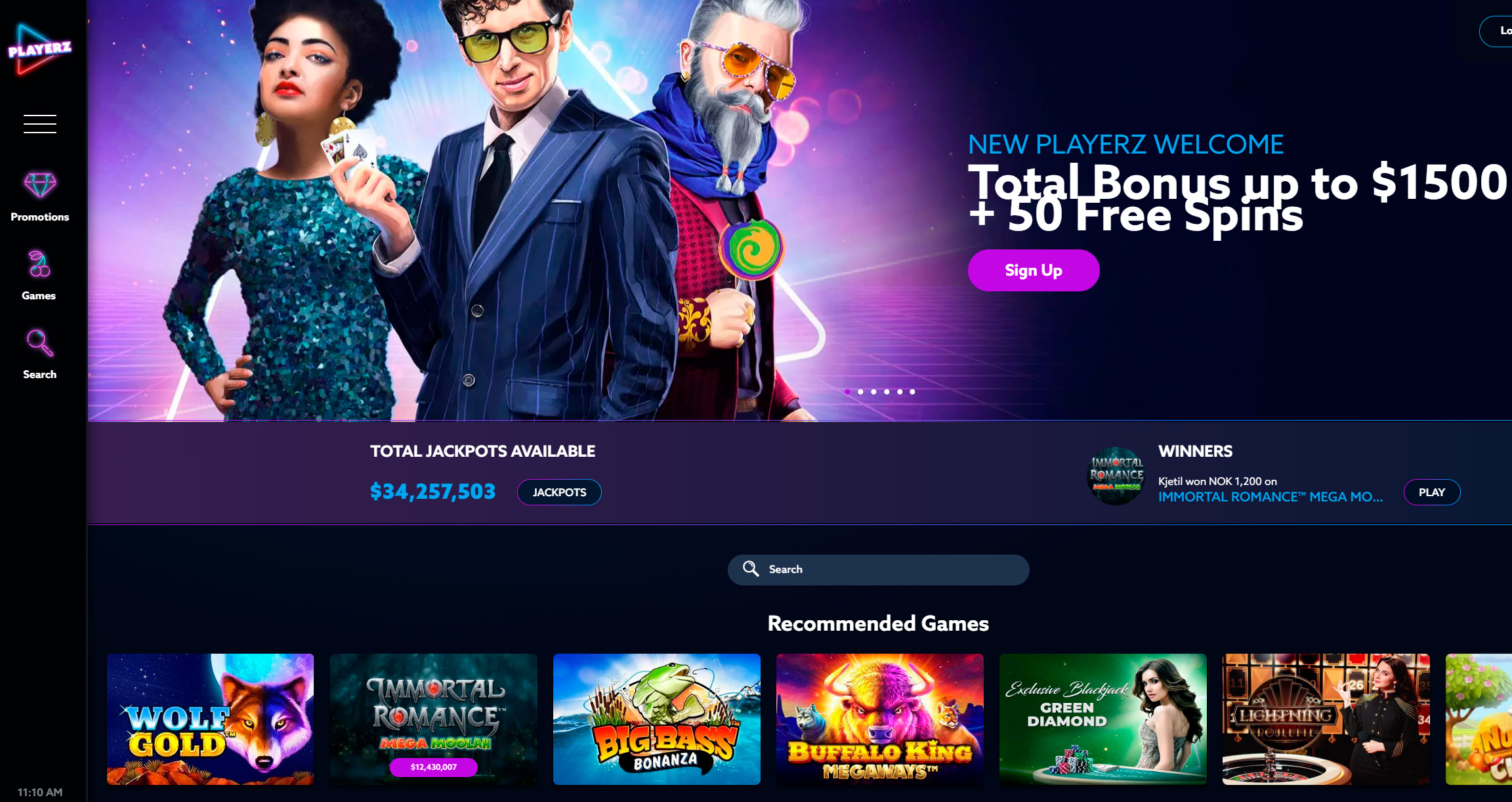 Welcome to Casino Playerz – Slots, livegaming and entertainment