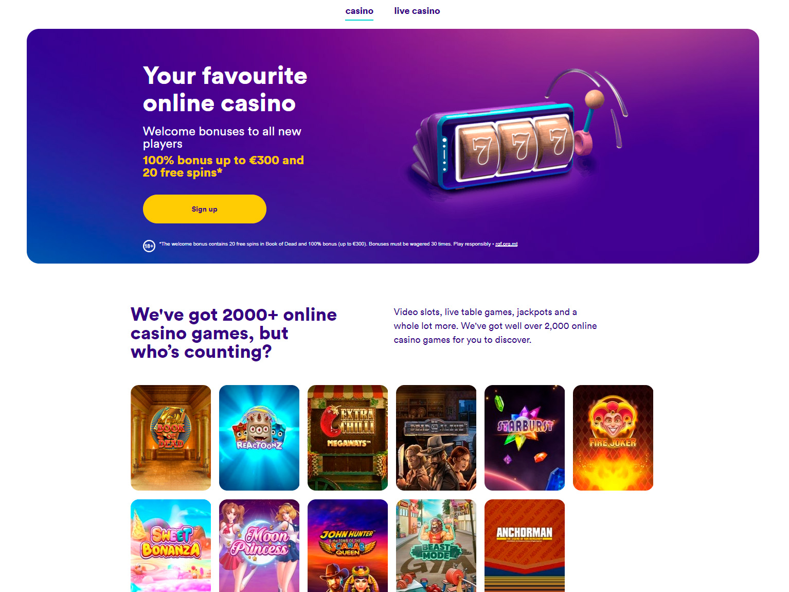 Now pick up 200 free spins on the slot by starting playing at Casumo online casino￼